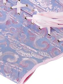 Áo nịt ngực định hình, áo ba lỗ thời trang Jacquard không dây có dây buộc chéo sau lưng, thích hợp làm áo khoác ngoài dự tiệc hóa trang - Màu tím  Violet - Xem 7