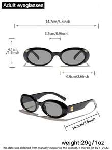 1 pieza Gafas de moda con montura ovalada, versátiles y adecuadas para la mayoría de los tipos de rostro, para uso al aire libre
