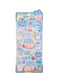 Pegatinas decorativas de 3D lindas de nariz de dibujos animados de conejo y gato con relleno de espuma. Pegatinas decorativas de regalo. Decoración del hogar y la habitación, decoración de fiestas, regalo de cumpleaños, diversos regalos festivos, de moda. - Multicolor - Ver 13