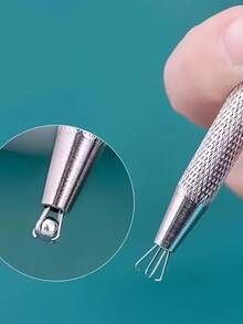 1 pezzo Pinzetta a 4 artigli per gioielli, morsetto per sfere di piercing in acciaio inossidabile, pinzetta a 4 artigli adatta per piccole parti, raccoglitore di perle applicabile per chip di circuiti integrati, componenti elettronici, supporto per unghie - Multicolore - Visualizzare 4