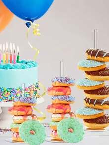 Acrylic Donut Display Stand - Sweet Donut, Bagel And Pastry Dessert Table Stand, Ideal For Parties, Christmas, Birthday And New Year, Clear Acrylic Donut Rack With Sturdy Base - Heavy Duty Stackable Donut Display - Multicolor - View 9