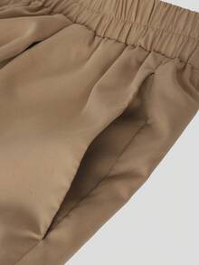 Mens Buttons Long Sleeve Blouse Tops Shirt Elastic Waist Long Pants Wide Leg Trousers Spring/Fall Casual 2PCS Sets Outfits - 卡其色 - 查看 10