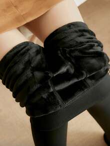 1 Pair Women's 300g/200g/80g Warm Black/Brown Thermal Lined Tights/Leggings, Wave Dot, Heart, Bow, Leopard Print Pattern, Thick Thermal Lined, Skin-Tone Underlay, Sexy High Elasticity Slim Fit Pants, Soft & Smooth, Fashionable Leg Lengthening, Suitable For Fashion Enthusiasts, Young Ladies, Teenagers, -10-15°C, Suitable For Spring/Autumn/Winter, Suitable For Parties, Disco, Festivals, Sports, Casual, Business And Other Daily Wear