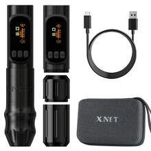 XNET 1 Set Sage Pro Wireless Tattoo Machine Kit, Includes Tattoo Needles, 20pcs Mixed Tattoo Needles, Brushless Motor, 1300mAh Battery, Suitable For Tattoo Artists And Beginners - Black - View 9