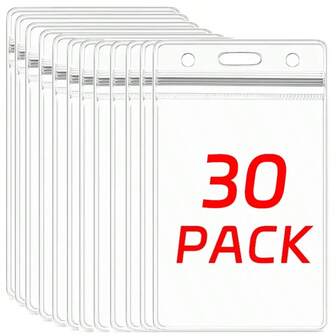 30个透明PVC证件卡保护套，银行卡夹，证件夹，防水收纳盒