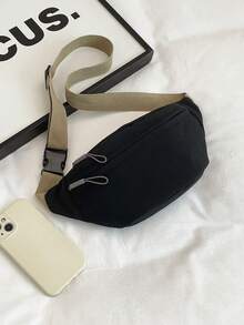 Women's Fashion Waist Bag, Shoulder Bag, Crossbody Bag, Chest Bag - Black - View 3