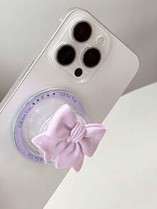 1pc Cute Bowknot Magnetic Phone Holder, Strong Magnetic Desk Stand, Gift For Girls, Girlfriend - Multicolor - View 3