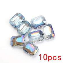 10颗/包 13*18mm 长方形麻将玻璃珠,DIY珠宝配件,带孔珠,可用于制作阳光捕手、项链、耳环、吊坠、手机钥匙链和汽车钥匙链 - 13*18mm長方形(10pcs) - 查看 34