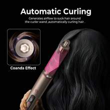 UKLISS 6-In-1 Blow Dryer Brush With LCD Display – Combines Drying, Curling, Straightening & Styling For All Hair Types - Champagne - View 9