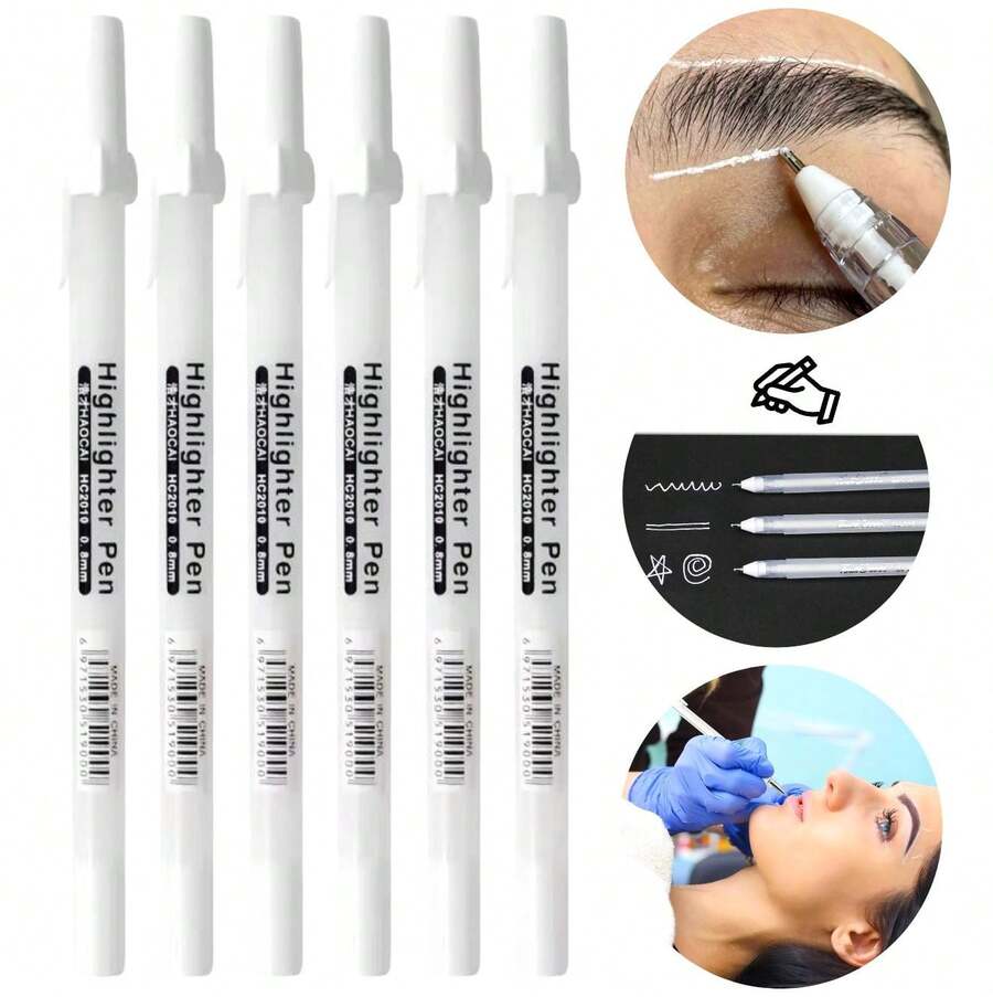 White Gelly Roll Ghost Magic Pen Kit For Eyebrow Design And School Drawings - 5個單位 - 查看 1