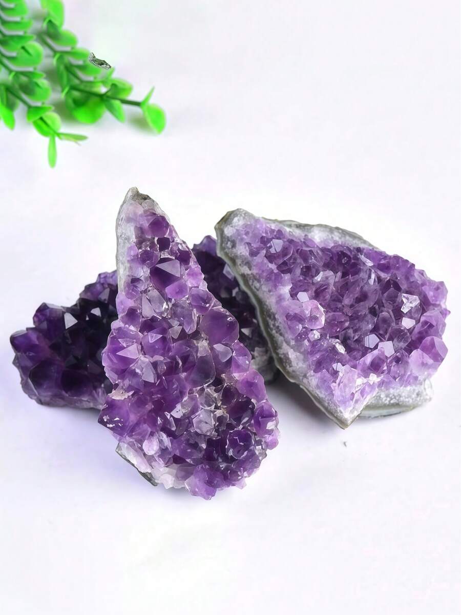 1pc Natural Amethyst Stone, Energy Healing Home Decor Masterpiece, Best Gift For Christmas, Thanksgiving, Easter, Valentine's Day - 20-40g - View 1