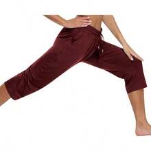 Pantalones Casuales, Pantalones Deportivos Suaves con Cintura elstica de Tres Cuartos para Mujer, Ideales para Yoga y Correr. - inicial - Ver 4
