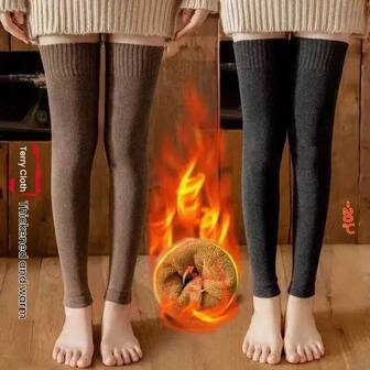 1 Pair/2 Pairs Women Thick Fleece Lined Leg Warmers, Solid Color Soft Comfortable Everyday, Home, Sports, Sleep Over-The-Knee Leg Warmers, Autumn/Winter
