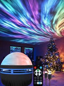 Aurora Borealis Starry Sky LED Projector Lamp - 7 Color Changing + 3 Modes, Bright Bedroom Atmosphere Lighting Nightlight Pink Room Decoration Ceiling Cloud-Shaped LED For Fall Home Theater Projection Sleep Aid Live Stream Ambient - 彩色 - 查看 11