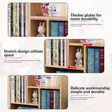 Desktop Bookshelf Adjustable Wood Storage Organizer Desktop Display Shelf Rack Counter Office Storage Rack Top Bookcase - như hình ảnh - Xem 6