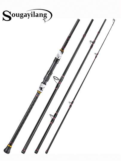 SOUGAYILANG 1PC 3M/3.3M/3.6M Carbon Fiber Fishing Rod 6-20LB High-Strength Body Anti-Corrosion Reel Seat, Shrink Tube Grip, Boost Cast Distance Heavy-Duty Fishing Pole For Sea Bass Grouper Snapper Saltwater Game Fishing