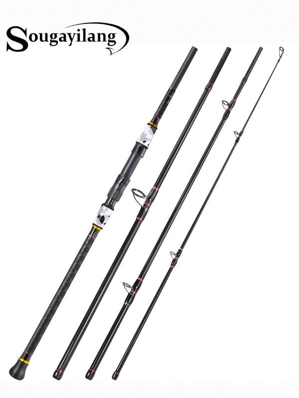 SOUGAYILANG 1PC 3M/3.3M/3.6M Carbon Fiber Fishing Rod 6-20LB High-Strength Body Anti-Corrosion Reel Seat, Shrink Tube Grip, Boost Cast Distance Heavy-Duty Fishing Pole For Sea Bass Grouper Snapper Saltwater Game Fishing