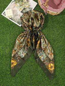 1pc Retro Paisley Pattern Elastic Headband, Windproof Sun-Shading Hat, Versatile Daily Accessory - Multicolor - View 7