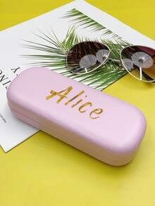 1pc Custom Name PU Leather Glasses Case, Personalized Sunglasses Case, Customized Glasses Case Hard Shell, Customizable Eye Glasses Case,Eye Glass Cases Men Hard, Cute Glasses Case