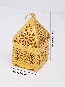 1个优雅金色装饰香炉，复古阿拉伯设计，精美镂空细节，完美适用于家居装饰、客厅、卧室、办公室、休闲空间，优雅烛台，精神装饰，芳香疗法，斋月节，馈赠亲友，独特装饰点缀，营造宁静氛围，室内使用理想之选。 - 金色 - 查看 8