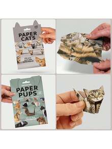 50pcs DIY Paper Cat Set, Fun 3D Paper Dog, Cat And Dinosaur Models, Decorative Paper Craft Set - Origami Fun, Interesting 3D Paper Cat & Dog Models, Creative Handmade Activity, Fold Your Own Paper Cat Shape - Suitable For Beginners, Easy To Assemble 3D Cat Craft - Perfect Gift For Birthday And Christmas, Enjoy Handicraft Fun - Desktop Decor And Gift For Cat Lovers, Creative Pastime, Handmade Decorations, Decorative Paper Art - Multicolor - View 2