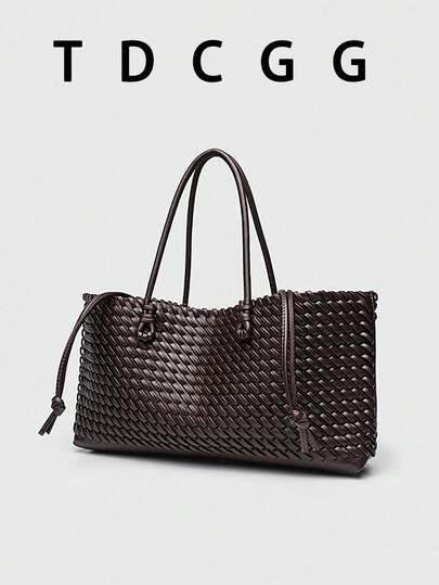 Women's Casual PU Leather Woven Handbag, , Suitable For Work Commute, Meetings, Business Travel, Dates, Parties, Vacations