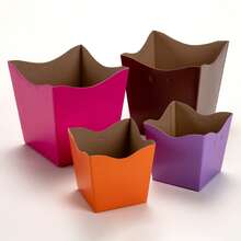 KIT 10 CACHEPOTS DE PAPELÃO VINTAGE PARA FLORES - POTE 15 - Amarelo - Visão 3