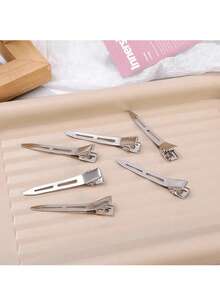 30/50pcs Professional Women's Hair Salon Styling Clips, 5.5cm Curled Metal Root Volumizing Clips, DIY Hair Accessories - Silver - View 6