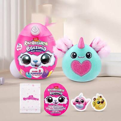 ZURU Rainbocorns Eggzania Baby Mania, Plush Surprise Unboxing With Animal Soft Toy, For Girls (Random Style)