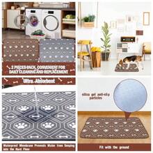 Paquete de 2 alfombrillas de alimentacin para mascotas, tela absorbente, duradera, con respaldo antideslizante, impermeable, para perros y gatos pequeos, medianos y grandes - inicial - Ver 1