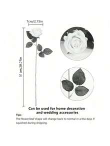 100支仿真蓝玫瑰，假花，适用于DIY婚礼花束、桌面装饰、新娘送礼会、情人节装饰、婴儿派对、家居装饰、室内/室外装饰、花瓶填充物 - 藍色 - 查看 5