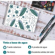 120 Colores Plumone Acrlicos Doble Punta, Marcadores Arte Punta Fino Punto, Resistente al Agua, No Se Desvanece, Rotuladore Colorear Madera Piedra Vidrio Plstico Metal Caucho Lienzo - 120 colores - Ver 7