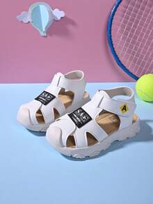 1 Pair Toddler Closed Toe Sandals, 2026 Summer New Anti-Kick Design Kids Shoes, Non-Slip Soft Bottom Infant Baby Shoes For Boys And Girls - Beige - View 3