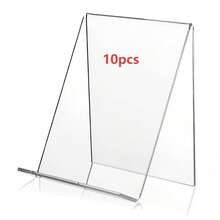 1/10 st akryl bokhylla transparent displayställ, bordsskiva snedställd förvaringsorganisatör