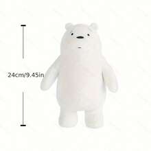 WE BARE BEARS 官方 24cm 立式毛絨玩具，灰色熊、熊貓、北極熊，柔軟毛絨動物，可愛卡通娃娃，兒童禮物，男孩 & 女孩生日聖誕派對裝飾毛絨娃娃系列 - 彩色 - 查看 10
