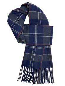 新款格子双面流苏保暖围巾，男女通用，百搭，适合作为教师/学生生日礼物，长款保暖围脖，休闲优雅，日韩风格 - 藏青色 - 查看 3