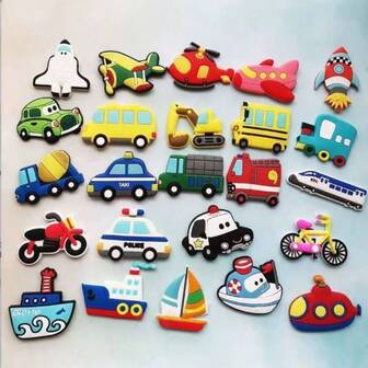6个随机款式冰箱贴，软橡胶汽车造型，创意装饰字母磁贴，迷你尺寸
