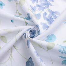 Semi Sheer Floral Window Curtains 84 Inches Length For Living Room, Colorful Flowers Blossom Print Farmhouse Rod Pocket Watercolor Window Treatment Drapes For Bedroom(2 Panels, 55inchx84inch, Blue),55inchWx84inchL(Packof2),BlueFloral - 藍花 - 查看 8