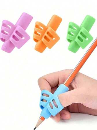 1/12Pcs Pencil Grips For Kids Handwriting Pencil Gripper Pencil Holder Posture Correction Training Writing AIDS For Preschooler Kids Toddler Children Special Needs ,Two- Soft Rubber Pen Grip, Back To School Gifts