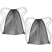 2 bolsas de malla con cordn de 16x 20 pulgadas, bolsas de red de nailon resistente, mochila de malla duradera para gimnasio, senderismo, natacin, ftbol, baloncesto, playa, juguetes de - inicial - Ver 2