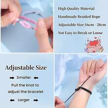 2条手工编织爱情结情侣手链，友谊手链礼物，适合送给男朋友、女朋友，周年纪念日、生日、圣诞节、父母周年纪念日、朋友、毕业典礼、万圣节等场合。 - 手鍊 - 查看 7