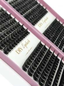 MIOFIA 384pcs Cluster D Curl Lash High Capacity DIY Eyelash Extensions Book Lash Length 8-16mm, Freely Combinable Suit For Beginner, Long Lasting Individual Lashes Mixed Style Lash Clusters Extensions DIY Cluster Lash At Home Makeup Beauty Fake Lash Extensions For Enlarge Your Eyes, DIY At Home - D - Xem 8