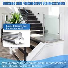 Corrosion Resistant Stainless Steel Railing Column, Universal Glass Panel Handrail Support, Modern Simple Design For Residential & Commercial Use - Silver - View 5