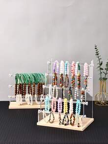 Support d'affichage de bracelet en acrylique, convient pour l'affichage de bracelets à perles, bracelets joncs, bijoux et accessoires - Multicolore - Voir 4