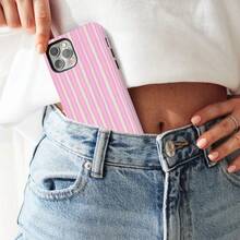 Pink Striped Phone Case Compatible With IPhone 17 16 15 14 13 12 11 Pro Max - Pink - View 2