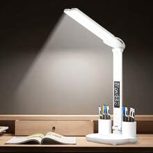 1pc Multi-Function LED Folding Desk Lamp, Touch Dimming, USB Powered, Suitable For Office, Study, Bedside Reading, Eye-Caring Home/Office Lighting - white light - View 4