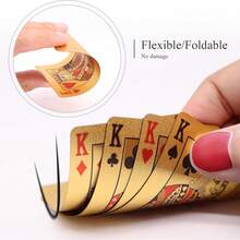 Set Of 54 Gold Foil Playing Cards, Luxury Waterproof Style With Premium PVC Plastic Material And Gilded Edge Design, Durable Casino-Grade Deck For Poker, Blackjack And Card Games, Suitable For Parties, Casinos, Travel, Christmas Gifts And Game Nights - Multicolor - View 3