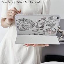 1 Piece Book-Style Skeletal Anatomy Pattern Case - Flip Cover With Multi-Angle Stand, Shockproof Silicone Back, Monochrome Medical Illustration Design Protective Cover With Pen Holder Compatible With IPad 10.9/10.2/ Air 5th Gen/Pro11/10th/9.7/Air 2/Compatible With IPad (7th Gen)/ Compatible With IPad (8th Gen)/Compatible With IPad Air 4/5/Compatible With IPad Pro 11/Compatible With IPad 10th Generation - Multicolor - View 9