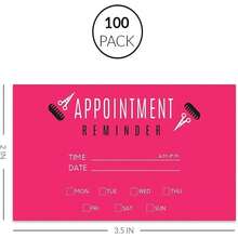 Andaz Press Fuchsia Hair Salon Appointment Business Cards For Hair Salon, Client Reminder, Beauty Parlor, Beauty Salon, Hairstyling, Hairdressing, Haircut, Cosmetologists Bulk 100 Cards, 2 X 3.5-Inch - ColorD - 查看 4