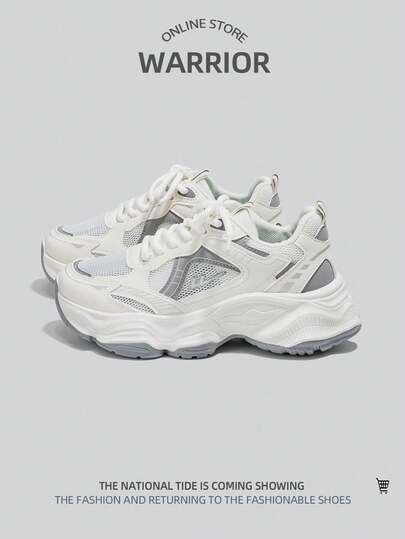 WARRIOR 1双女士运动透气网眼拼接低帮休闲运动鞋